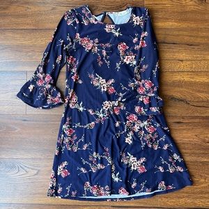Pink Rose Navy Floral Dress